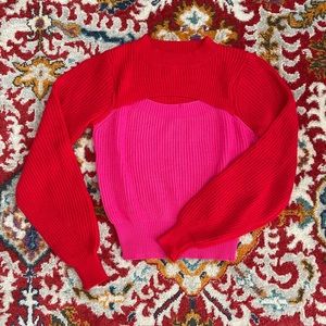 VICI color block knit cutout sweater